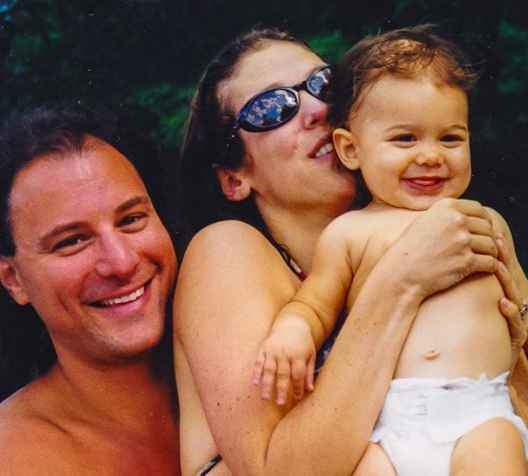 Danny Kosarin during his early days with her wife and child